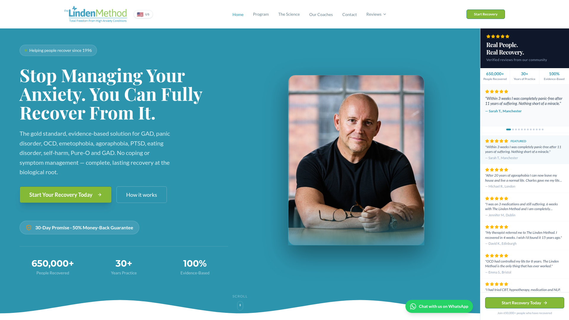 Linden Recovery & TRT™ Therapy website